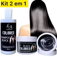 Kit Shampoo + Máscara Tonalizante Preto Intenso - Envio Imediato