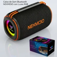 Caixa de Som Bluetooth Resistente à Água com Luz RGB e Alto Duplo