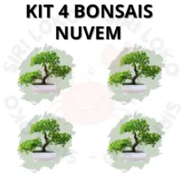 Kit 4 Bonsai Artificial Modelo Nuvem – Decoração Realista