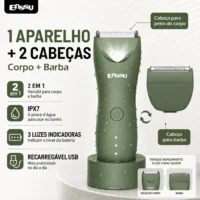 Barbeador 2 em 1 Corpo e Barba Recarregável – Ótimo custo-benefício