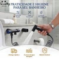 Spray para Bidê Preto 4 em 1 SUS304 - Praticidade e Resistência