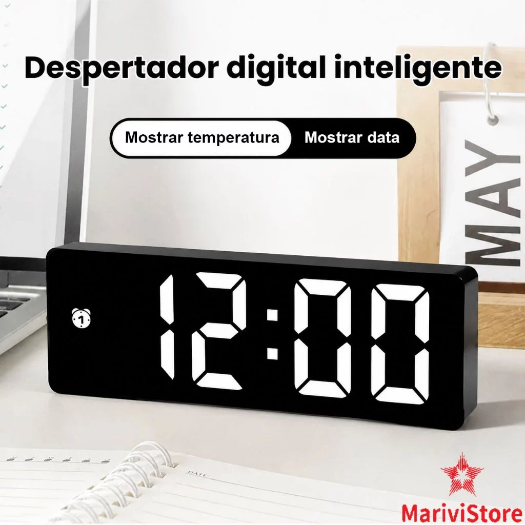 Relógio Digital de Mesa com Temperatura e Data – Organização e Funcionalidade