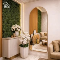 Espelho Orgânico Oval com Moldura em Couro - Luxo e Funcionalidade