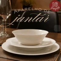 Aparelho de Jantar Branco 16 Peças Premium para Sua Mesa