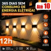 Arandelas Solares Externas Impermeáveis - Luz Quente e Automática