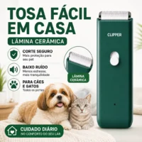 Aparador Pet Silencioso 6000RPM com Lâmina Cerâmica para Cães e Gatos