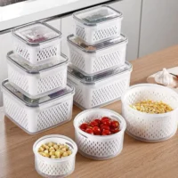 Kit 3 Potes Organizadores para Geladeira com Tampas Ventiladas